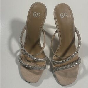BP Tan Rhinestone Strappy Sandals
